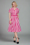 Christine Stripey Dress - Pink