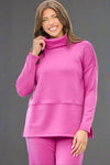 Cowl Neck Tunic Top - Magenta