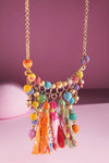 Handmade Beaded Fabric Arch Pendant Necklace