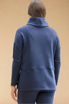 Cowl Neck Tunic Top - Navy