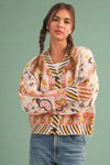 Paisley Knit Sweater Cardigan - Ivory