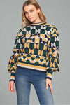 Jacquard Knit Sweater - Green