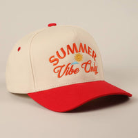 Summer Vibe Only Two-Tone Trucker Hat - Red