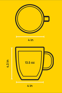 Double Wall Insulated Glasses, 13.5 oz Set of 2