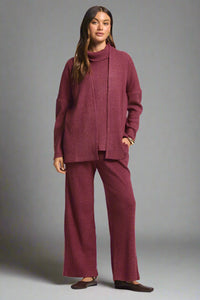 Signature Wide Leg Pant - Wine