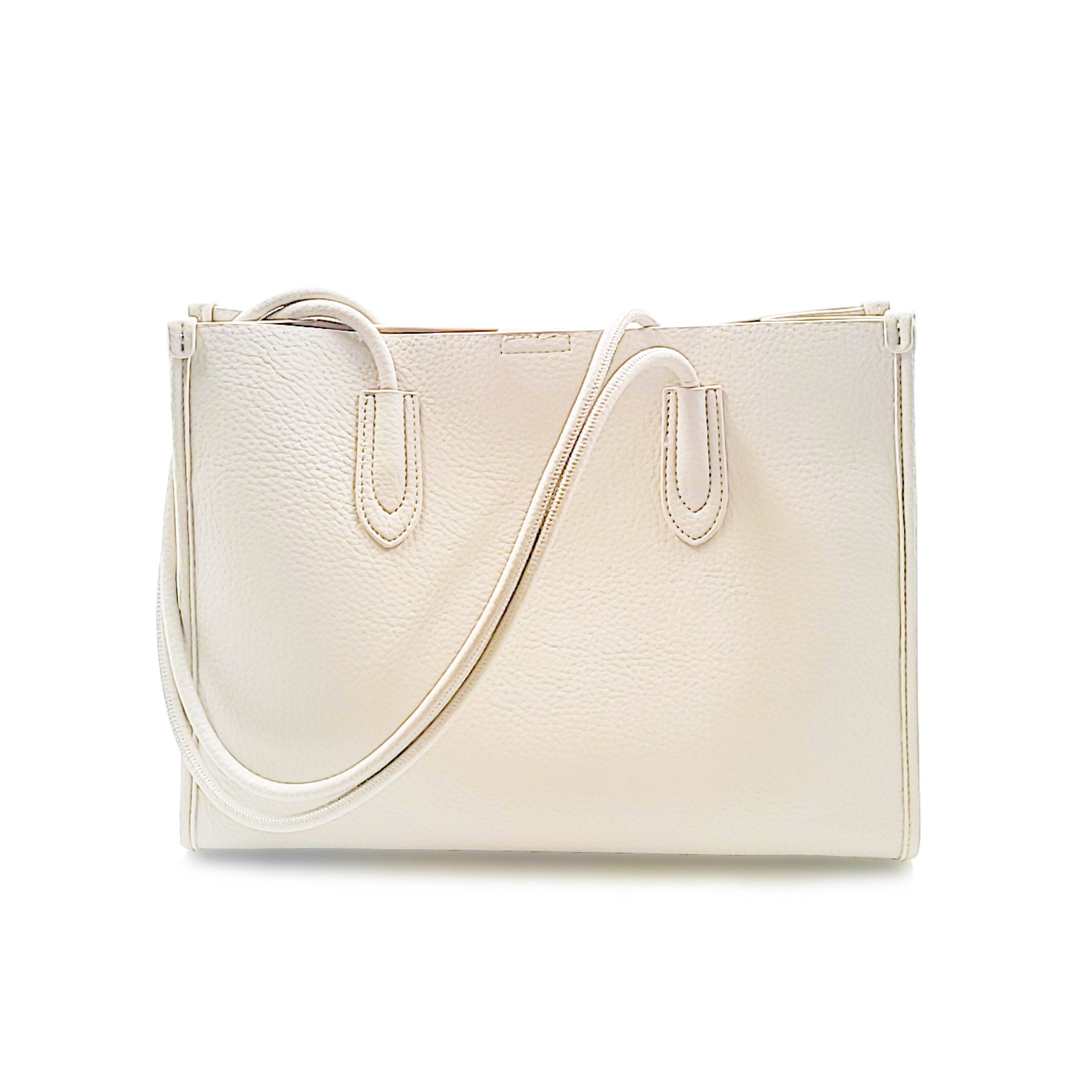 Whitney 3 Compartment Tote - White