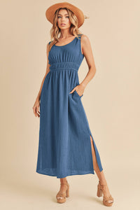 Darci Open Back Dress - Azure