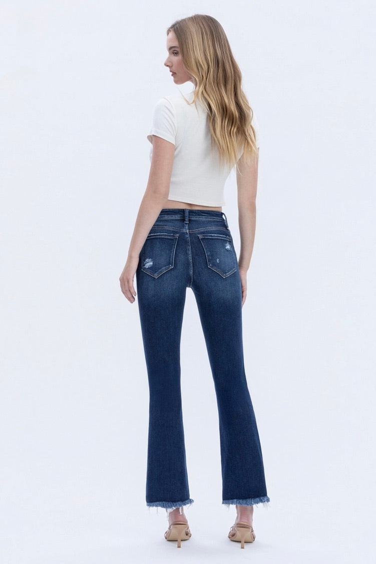 High Rise Distressed Kick Flare Jeans LV1549