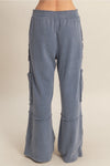 Mineral Washed Cargo Sweatpants - Blue