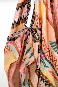 Hand Block Boho Bag - Coral Multi