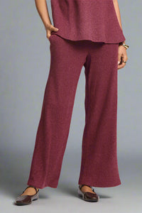 Signature Wide Leg Pant - Wine