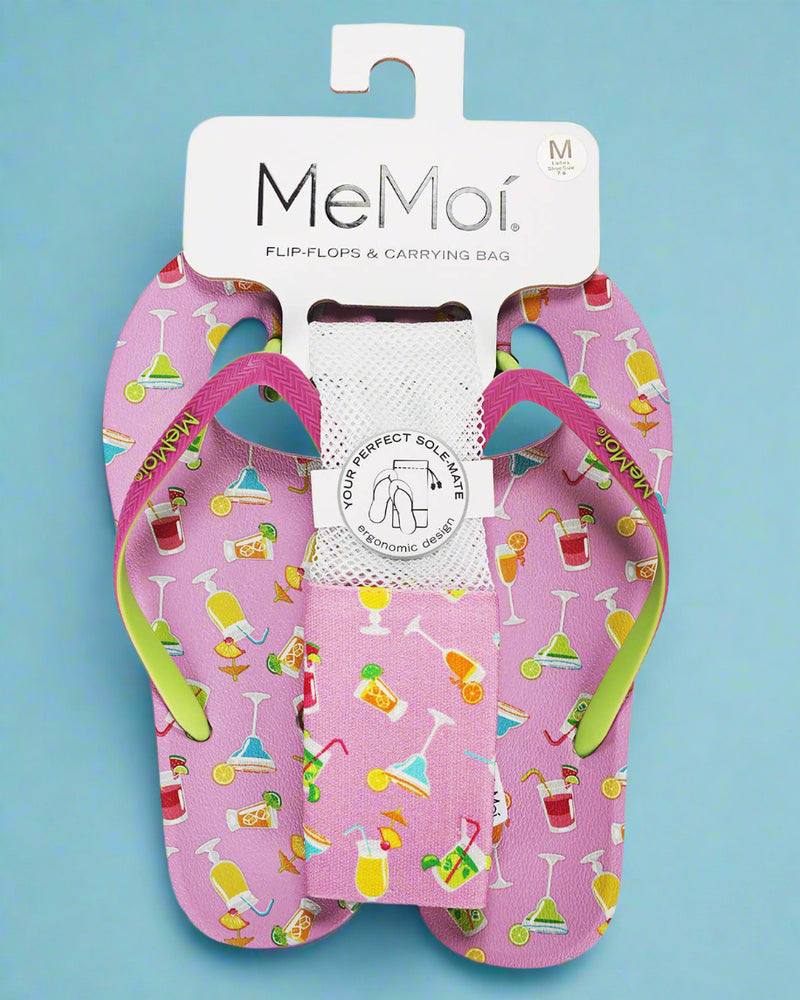 Women's Drinks Flip Flops & Mesh Bag Set