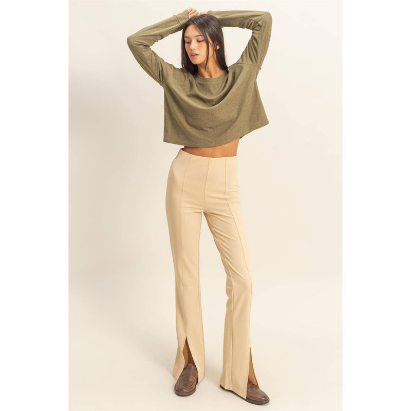 Crew Neck Cozy Sweatshirt - Olive