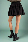Ruffled Mini Skirt With Lining Black