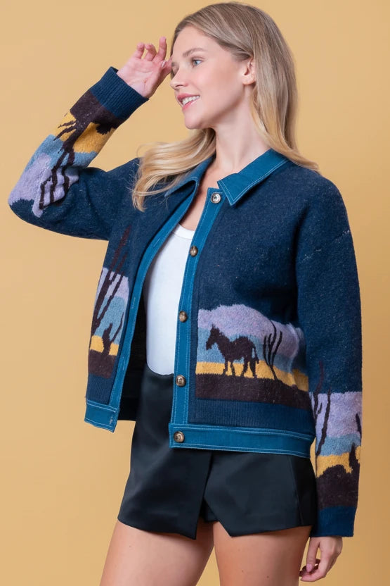 Desert Denim Sweater Jacket