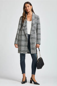 Open Front Midi Blazer - Black