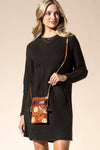 Hand-Painted Genuine Leather Crossbody - Magnolia