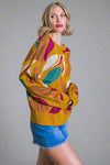 Graphic Sweater Top - Mustard