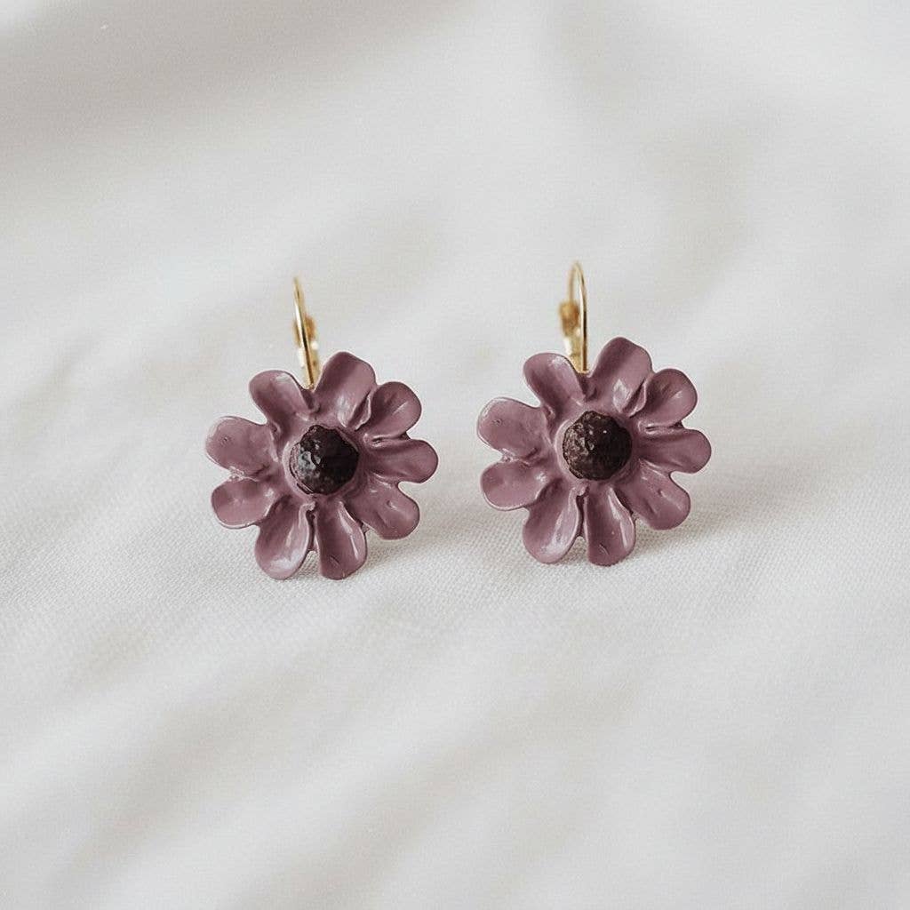 Renaissance Inspired Enamel Flower Stud Earrings