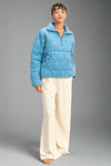 Quilted Half Zip Pullover - Blue