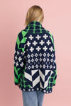 Sierra Spirit Geometric Knit Cardigan - Navy