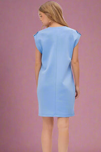 Tab Sleeveless Retreat Dress - Ocean Blue