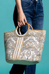 Myth Jute Wood Handle Tote Bag