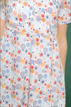 Colorful Dot Print Dress - White