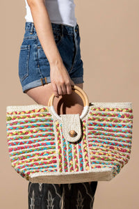 Knotra Jute Wood Handle Bag