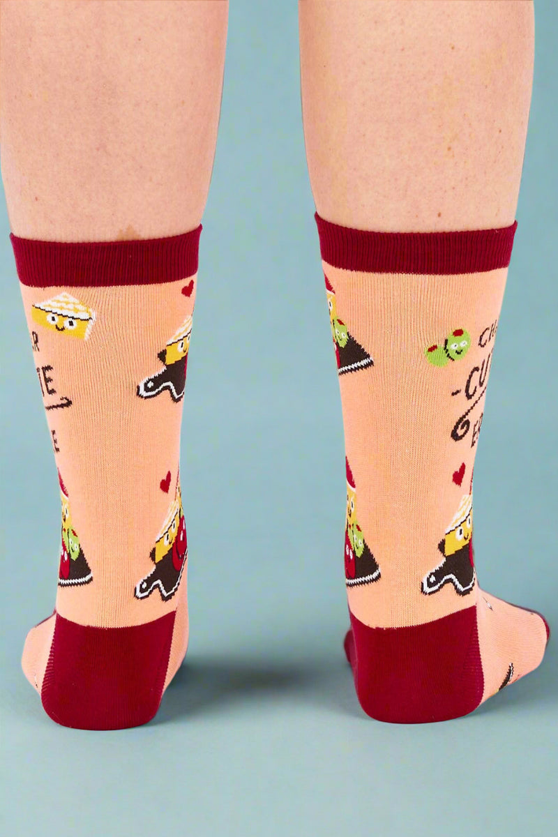 Socks with cartoon character design on a white background