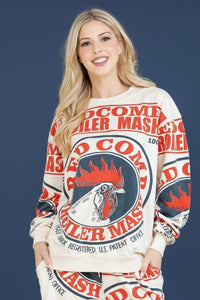 Bold Graphic Cotton Sweatshirt - Rooster