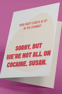 Cocaine - Birthday Card