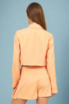 Pleated High Waist Wrap Skort - Apricot