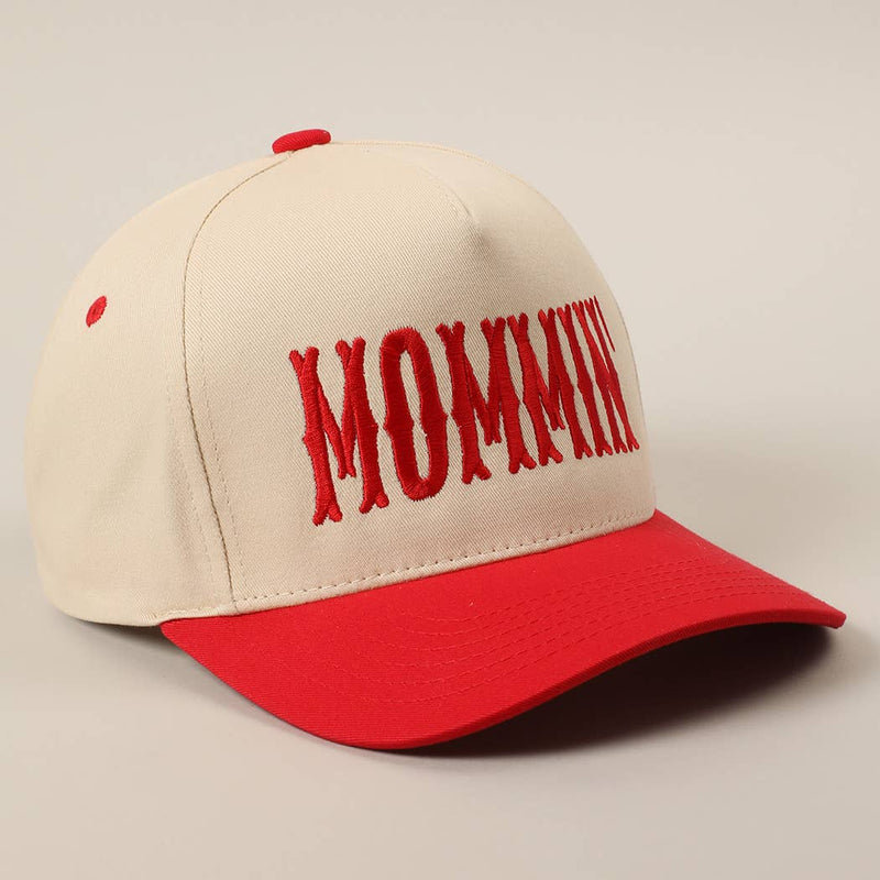 MOMMIN' Two-Tone Trucker Hat - Red
