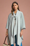 Flowy Draped Poncho - Heather Grey
