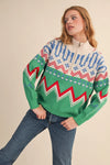 Mock Neck Half Zip Sweater - Bright Green