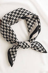 Classic Houndstooth Square Scarf - Black