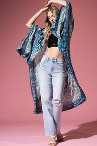 Boho Mandala Kimono Teal