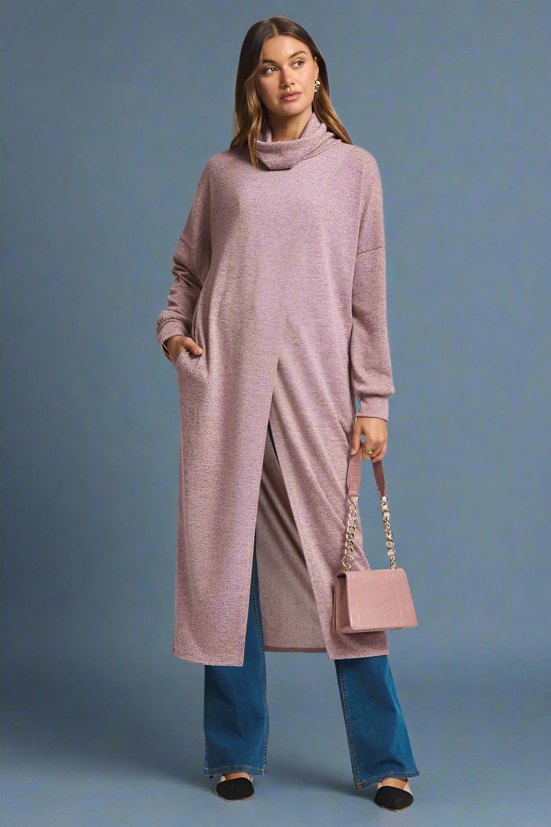 Cityscape Flowy Wrap Duster - Cashmere Rose