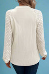 Lace Sleeve V-Neck Blouse