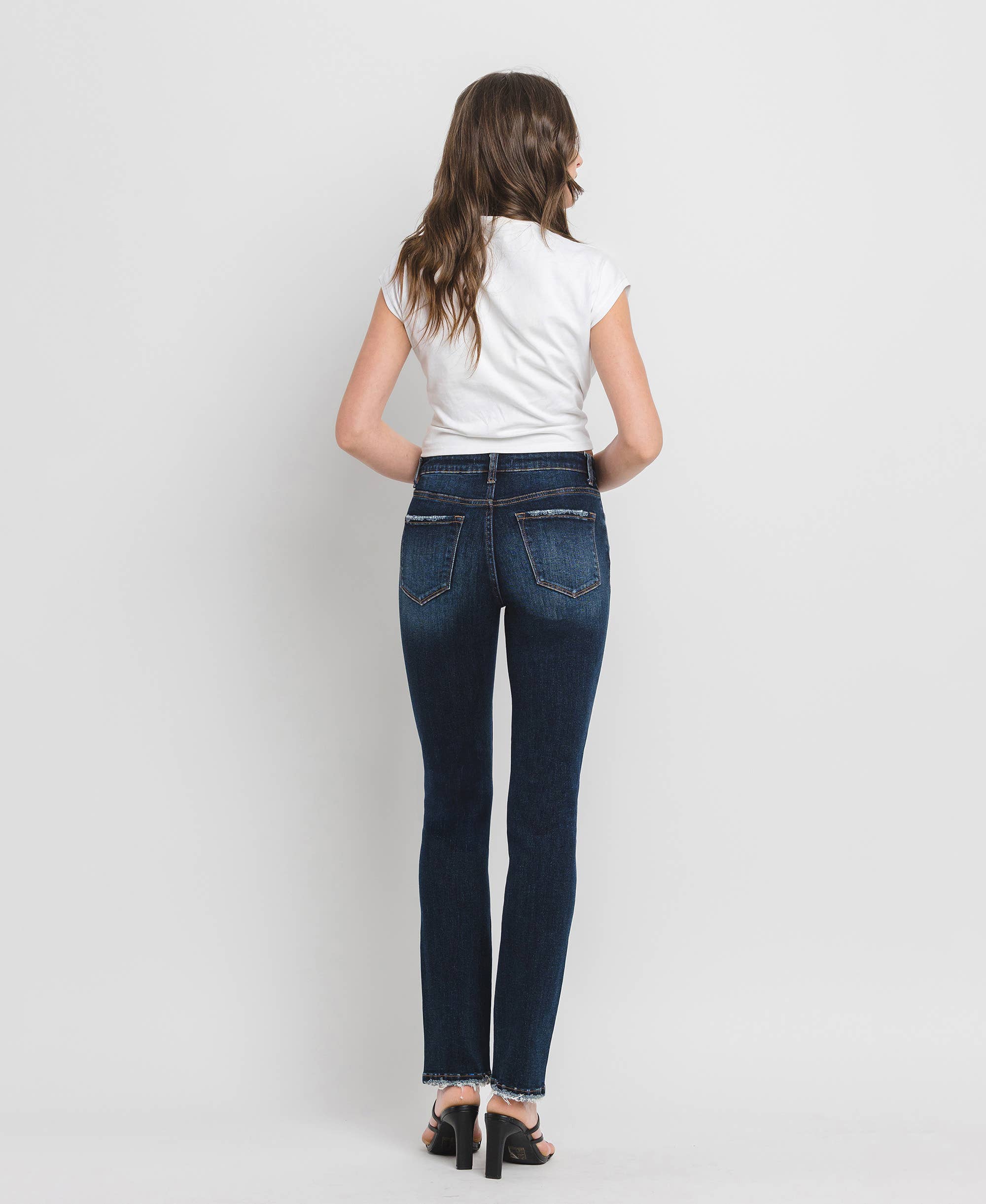 High Rise Long Slim Straight Jeans LV39
