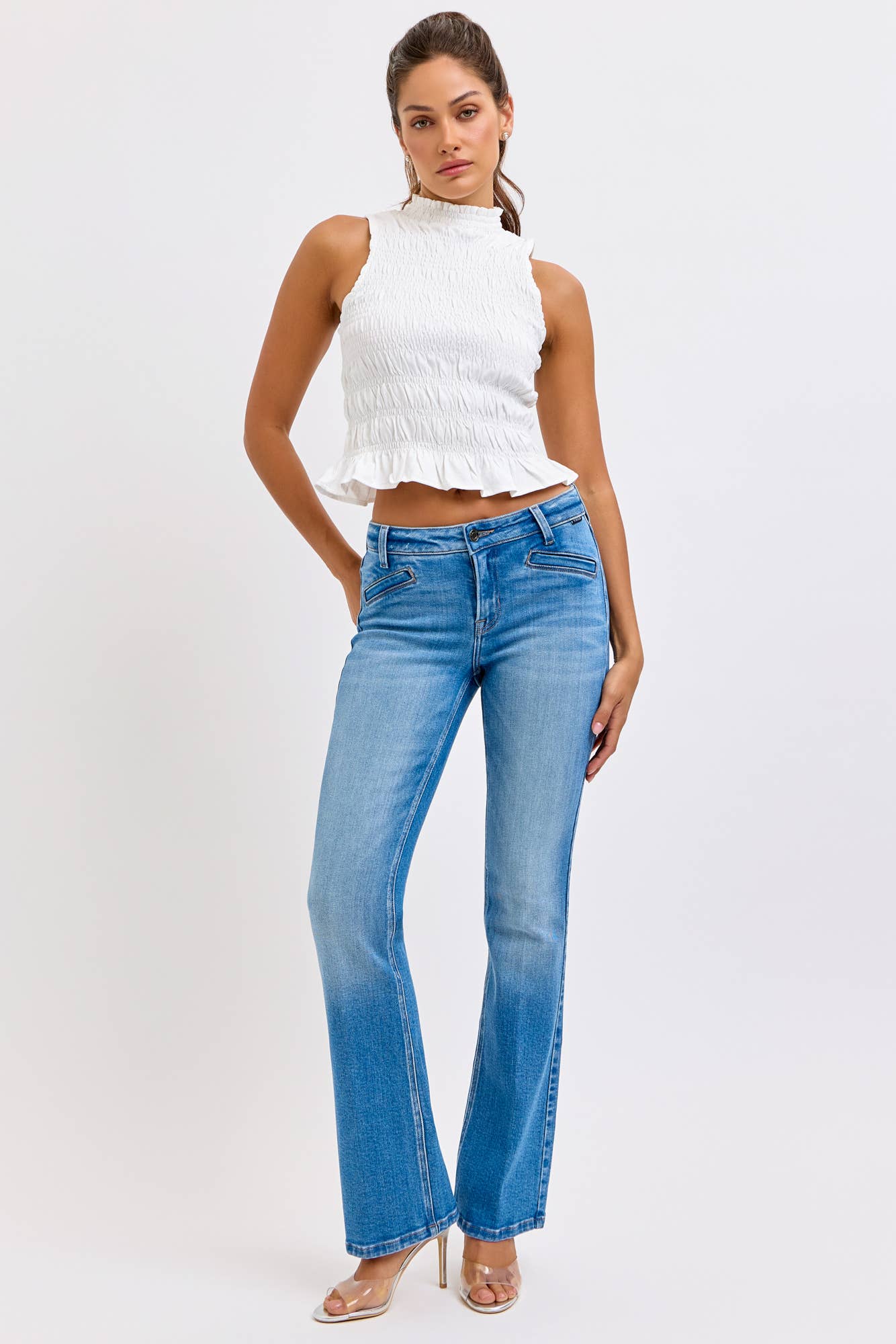 Mid Rise Bootcut Welt Pockets C269