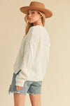 Adela Cable Knit Sweater - White