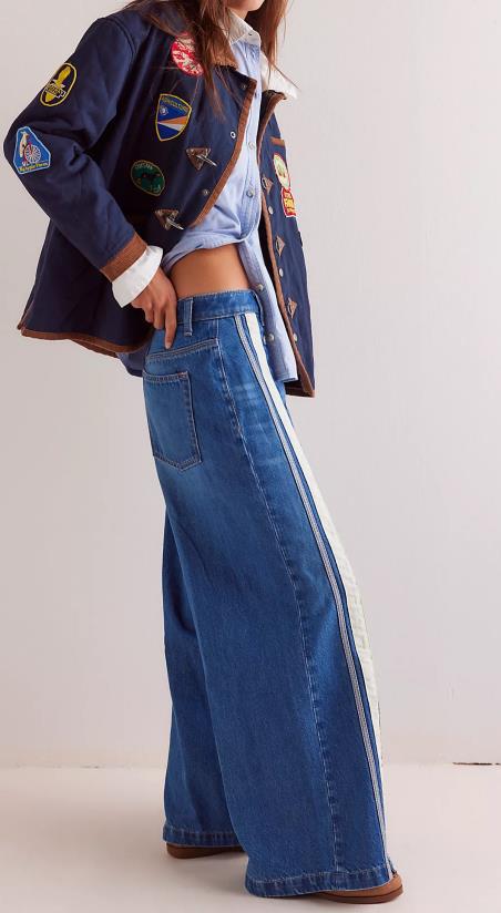 Stylish Retro Slit Wide-Leg Jeans