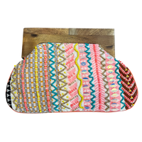 Beaded Clutch Bag with Wooden Handle