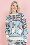 Bold Graphic Cotton Sweatshirt - Rabbit