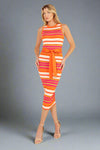 Ribbed Knit Sweater Dress - Orange
