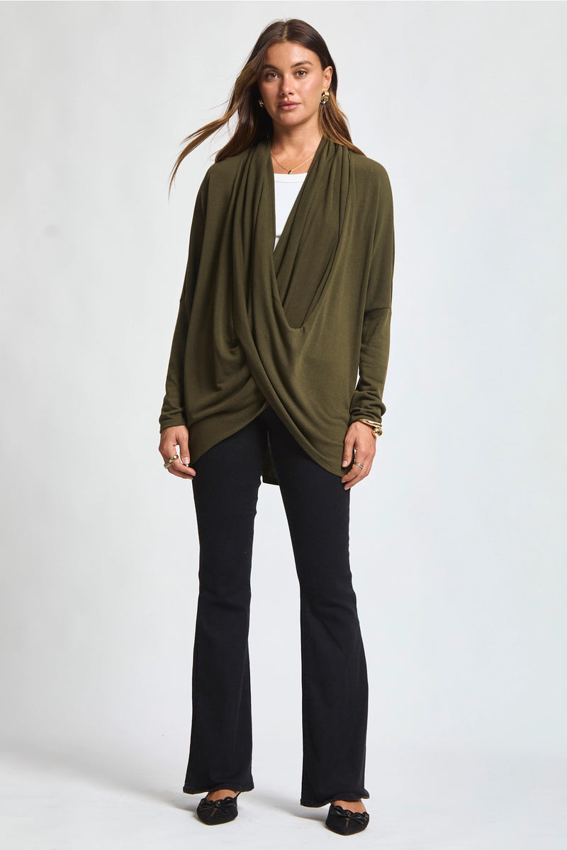 Soft Drape Hacci Wrap - Olive
