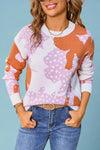 Bold Abstract Knit Sweater - White