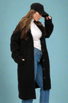 Diamond Sherpa Duster Coat - Black